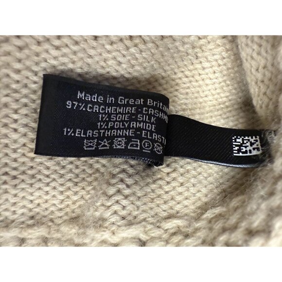 Chanel Beige & Navy Blue Knit Beanie Hat 97% Cashmere 1% Silk - Picture 5 of 7